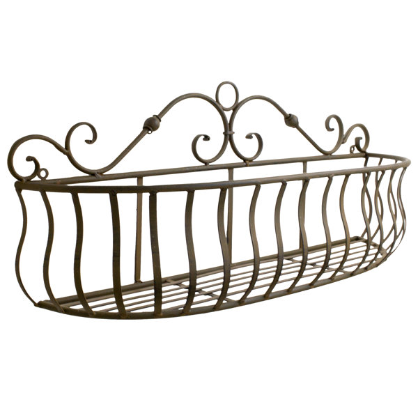 Gracie Oaks 3 Piece Scrolled Metal Wall Hanging Basket Wall Décor Set